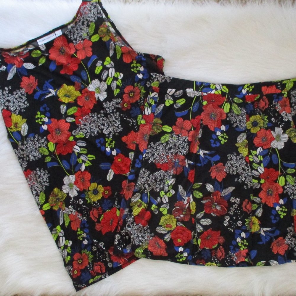 Susan Graver Floral Tank Skort Set XL/L